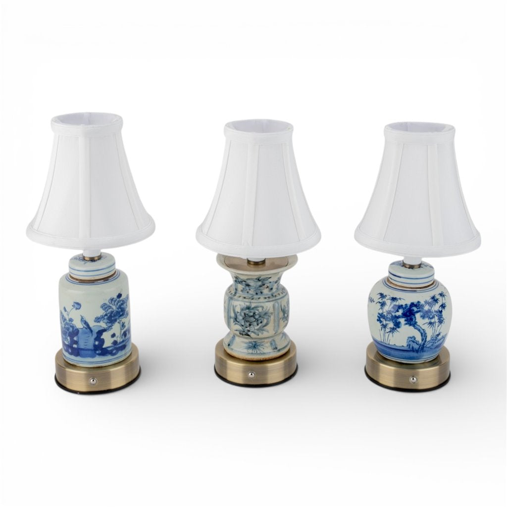 Danny's Fine Porcelain Home Decor Danny's Fine Porcelain Battery Rechargeable Touch Lamp – Blue & White Garden Scene (Min 2)
