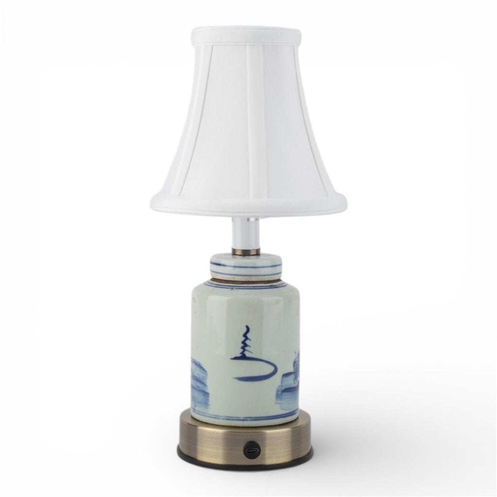 Danny's Fine Porcelain Home Decor Danny's Fine Porcelain Battery Rechargeable Touch Lamp – Blue & White Garden Scene (Min 2)