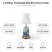 Danny's Fine Porcelain Home Decor Danny's Fine Porcelain Battery Rechargeable Touch Lamp – Blue & White Garden Scene (Min 2)