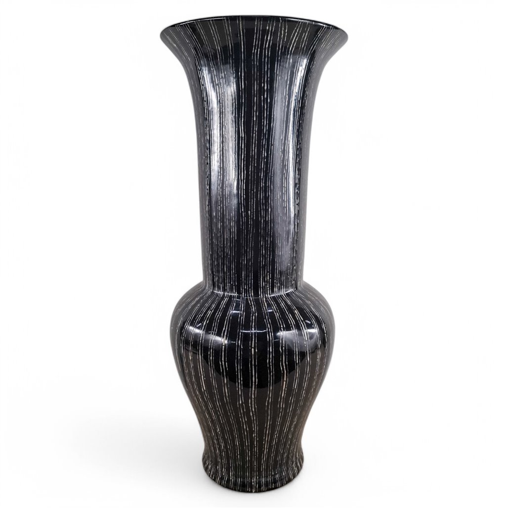 Danny's Fine Porcelain Home Decor Danny's Fine Porcelain Black Floral Vase - CLOSEOUT
