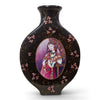 Danny's Fine Porcelain Home Decor Danny's Fine Porcelain Black Portrait Vaseblack Round Vase Featuring A Colorful - CLOSEOUT SAMPLE SALE
