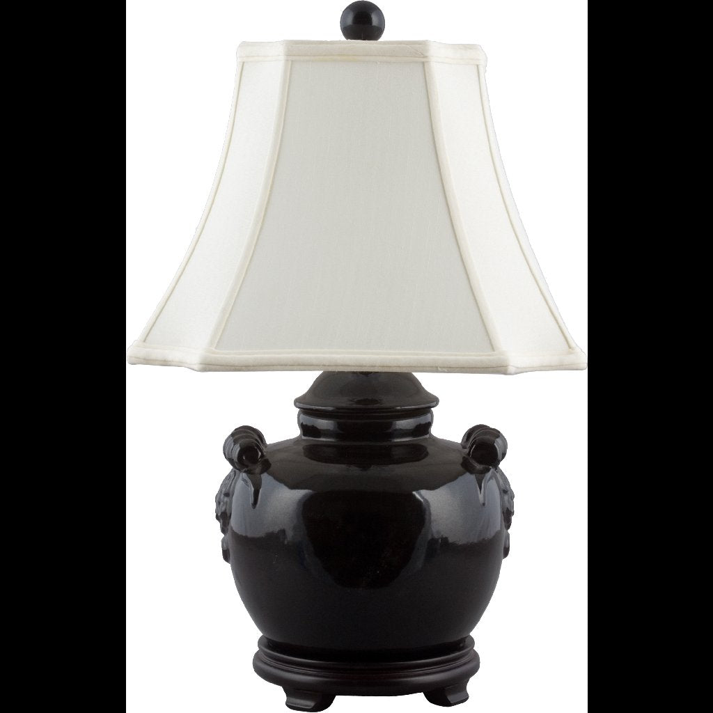 Danny's Fine Porcelain Home Decor Danny's Fine Porcelain Black Pumpkin Jar Lamp (122-13be)