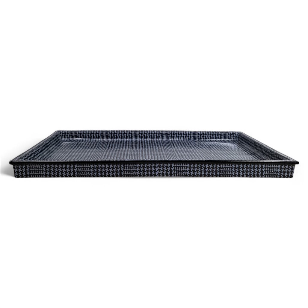 Danny's Fine Porcelain Home Decor Danny's Fine Porcelain Black Rectangular Traylong Rectangular Black Tray with A - CLOSEOUT SAMPLE SALE