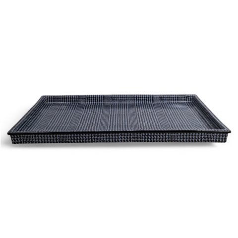 Danny's Fine Porcelain Home Decor Danny's Fine Porcelain Black Rectangular Traylong Rectangular Black Tray with A - CLOSEOUT SAMPLE SALE
