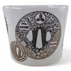 Danny's Fine Porcelain Home Decor Danny's Fine Porcelain Black White Planterwhite Tapered Planter Decorated with A Bold Black Circular - CLOSEOUT SAMPLE SALE