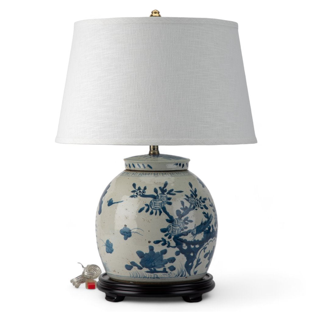 Danny's Fine Porcelain Lighting Danny's Fine Porcelain BLUE AND WHITE BULB LIDDED JAR LAMP(CLASSIC) (2-847-17) 50239-L