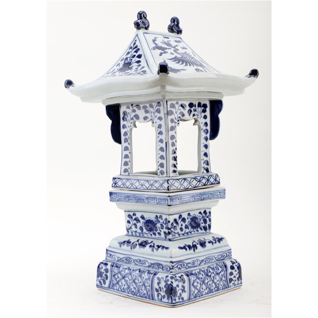 Danny's Fine Porcelain Home Decor Danny's Fine Porcelain Blue And White Lantern With Base (2 Sections) 50819