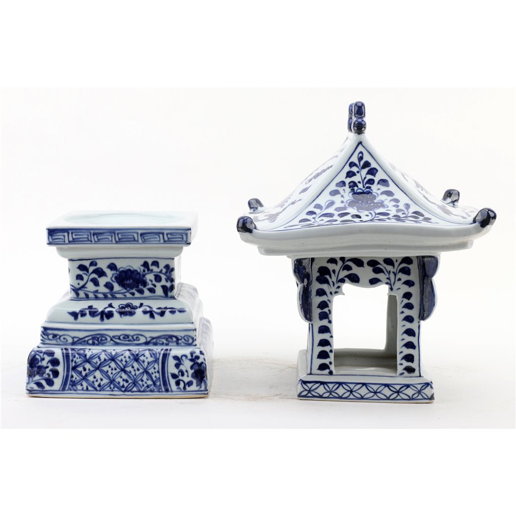 Danny's Fine Porcelain Home Decor Danny's Fine Porcelain Blue And White Lantern With Base (2 Sections) 50819