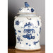 Danny's Fine Porcelain Home Decor Danny's Fine Porcelain Blue And White Lidded Lion Jar- Floral (Classic) 50200
