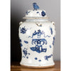 Danny's Fine Porcelain Home Decor Danny's Fine Porcelain Blue And White Lidded Lion Jar- Floral (Classic) 50200