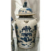 Danny's Fine Porcelain Home Decor Danny's Fine Porcelain Blue And White Lidded Lion Jar- Floral (Classic) 50200