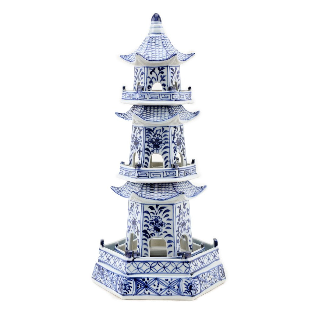 Danny's Fine Porcelain Home Decor Danny's Fine Porcelain Blue And White Pagoda(4 Sections) 50818