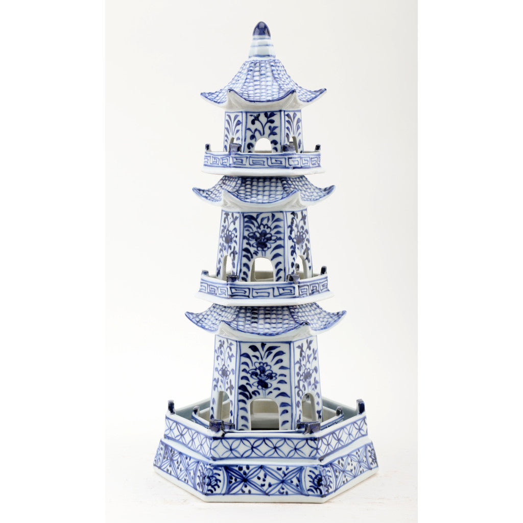 Danny's Fine Porcelain Home Decor Danny's Fine Porcelain Blue And White Pagoda(4 Sections) 50818