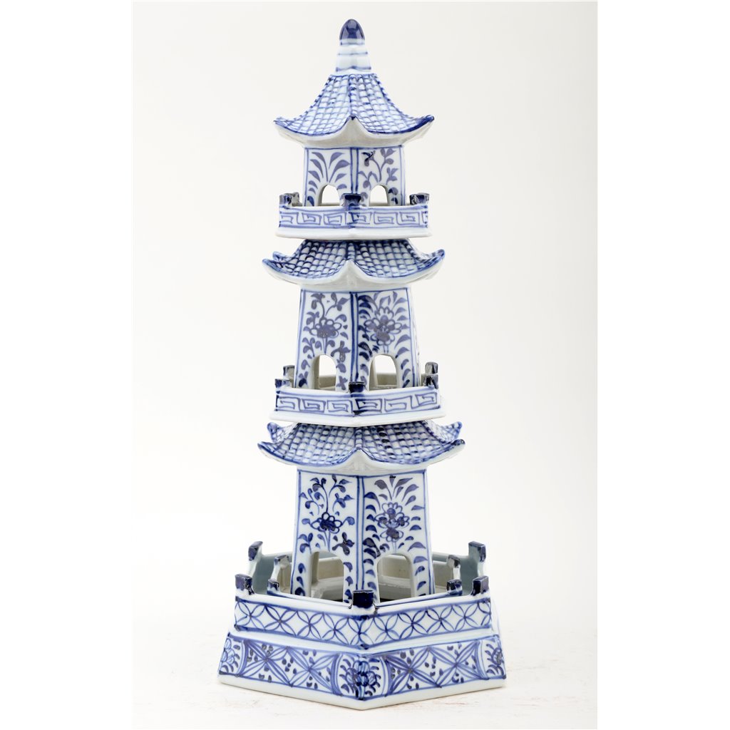 Danny's Fine Porcelain Home Decor Danny's Fine Porcelain Blue And White Pagoda(4 Sections) 50818