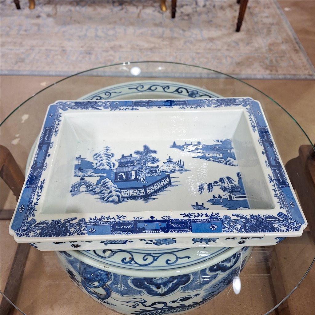 Danny's Fine Porcelain Home Decor Danny's Fine Porcelain BLUE AND WHITE RECTANGULAR BASIN (CLASSIC) 50112