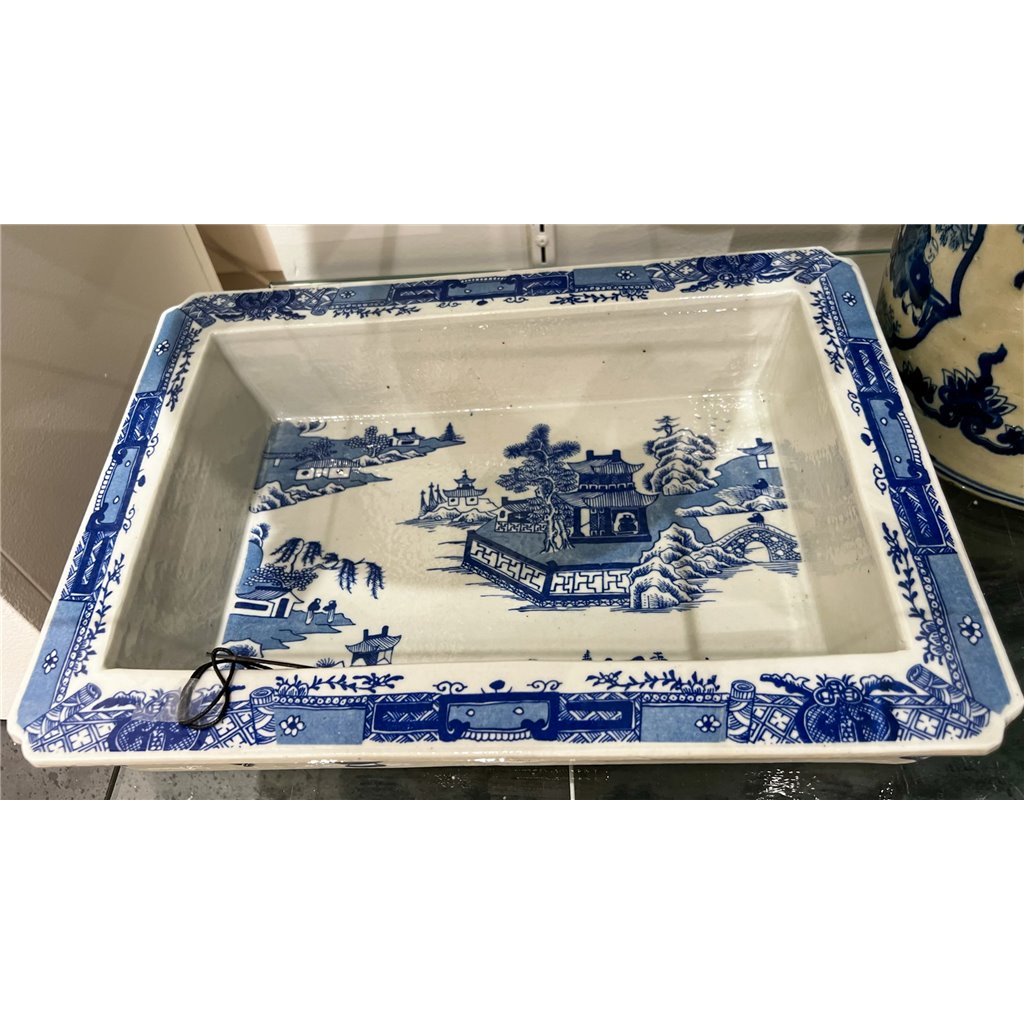 Danny's Fine Porcelain Home Decor Danny's Fine Porcelain BLUE AND WHITE RECTANGULAR BASIN (CLASSIC) 50112