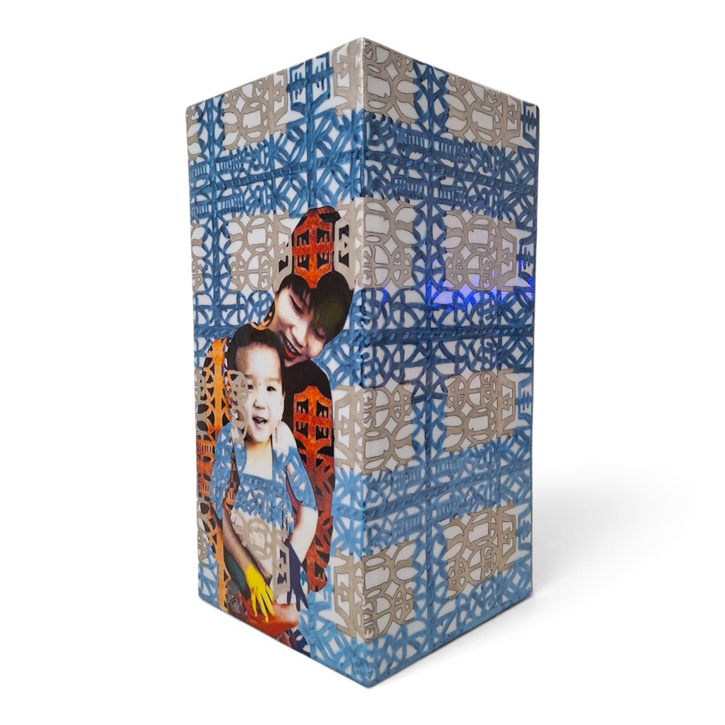 Danny's Fine Porcelain Home Decor Danny's Fine Porcelain Blue Geisha Boxtall Decorative Box Featuring A Geisha Portrait Surrounded By - CLOSEOUT SAMPLE SALE