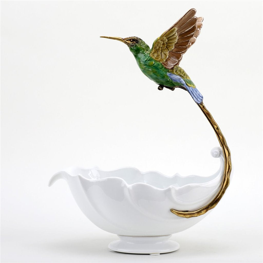 Danny's Fine Porcelain Home Decor Danny's Fine Porcelain Blue Green Hummingbird With Dish 60375