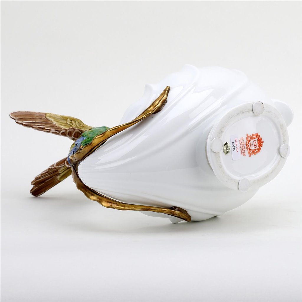 Danny's Fine Porcelain Home Decor Danny's Fine Porcelain Blue Green Hummingbird With Dish 60375