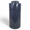 Danny's Fine Porcelain Home Decor Danny's Fine Porcelain Blue Grid Vasetall Cylindrical Vase Covered in A Fine Indigo and - CLOSEOUT SAMPLE SALE
