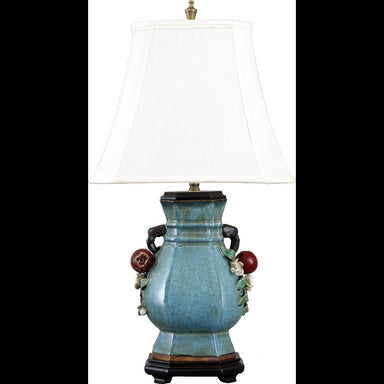 Danny's Fine Porcelain Lighting Danny's Fine Porcelain Blue Hex Vase Lamp PAV42B