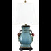 Danny's Fine Porcelain Lighting Danny's Fine Porcelain Blue Hex Vase Lamp PAV42B