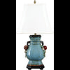 Danny's Fine Porcelain Lighting Danny's Fine Porcelain Blue Hex Vase Lamp PAV42B