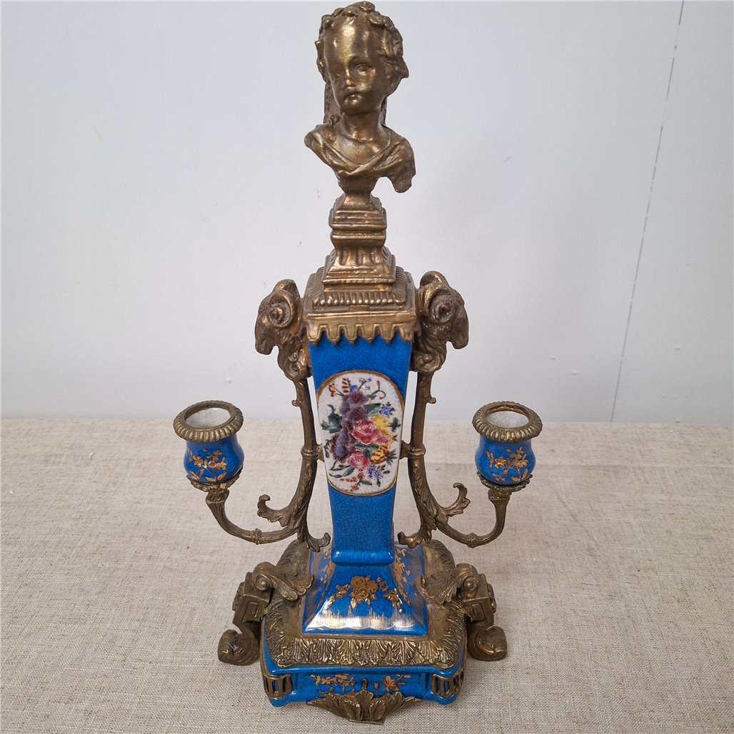 Danny's Fine Porcelain Home Decor Danny's Fine Porcelain Blue Porcelain Ormolu Candelabra - CLOSEOUT