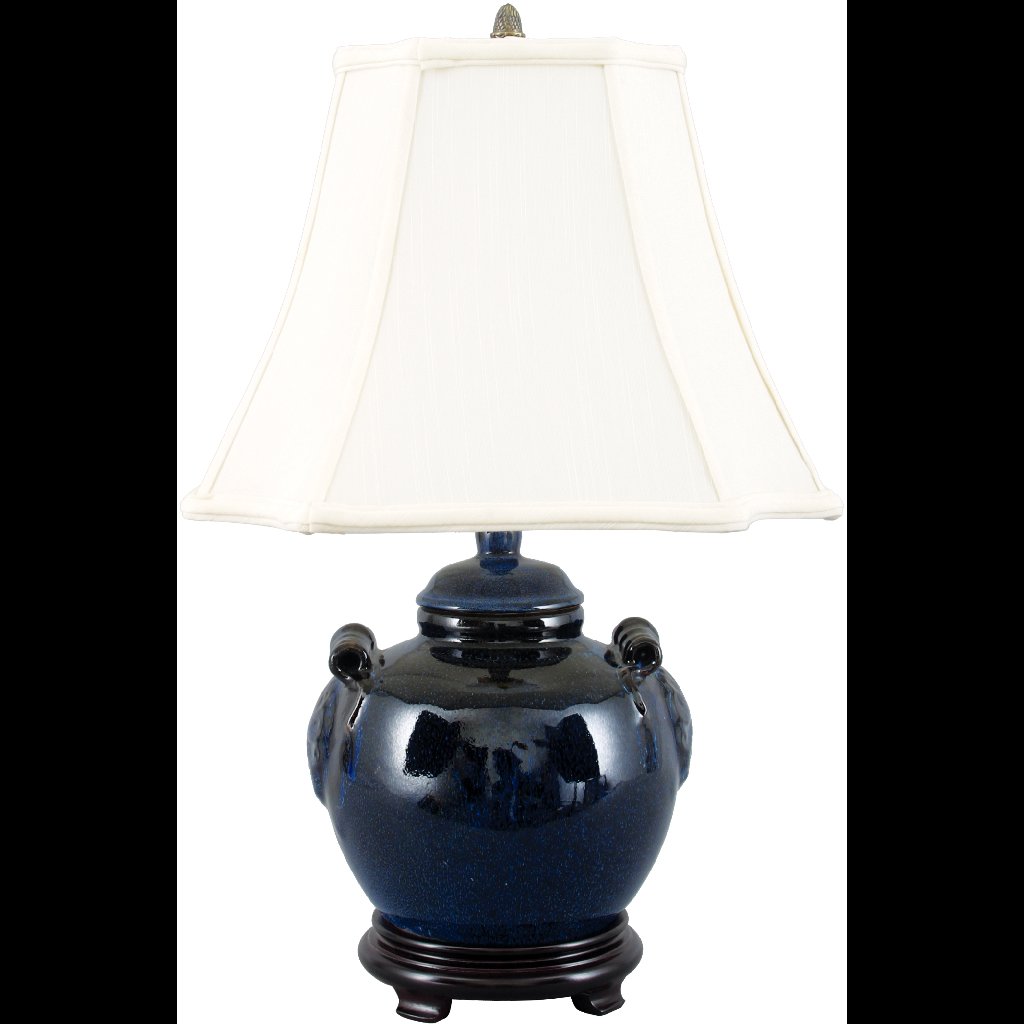 Danny's Fine Porcelain Home Decor Danny's Fine Porcelain Blue Pumpkin Jar Lamp (122-13be)