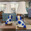 Danny's Fine Porcelain Home Decor Danny's Fine Porcelain Blue Staffordshire Dog Cordless Battery Rechargable Touch Lamp - Pair - Left