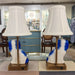 Danny's Fine Porcelain Home Decor Danny's Fine Porcelain Blue Staffordshire Dog Cordless Battery Rechargable Touch Lamp - Pair - Left
