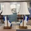 Danny's Fine Porcelain Home Decor Danny's Fine Porcelain Blue Staffordshire Dog Cordless Battery Rechargable Touch Lamp - Pair - Left