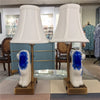 Danny's Fine Porcelain Home Decor Danny's Fine Porcelain Blue Staffordshire Dog Cordless Battery Rechargable Touch Lamp - Pair - Left