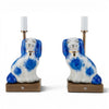 Danny's Fine Porcelain Home Decor Danny's Fine Porcelain Blue Staffordshire Dog Cordless Battery Rechargable Touch Lamp - Pair - Left