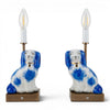 Danny's Fine Porcelain Home Decor Danny's Fine Porcelain Blue Staffordshire Dog Cordless Battery Rechargable Touch Lamp - Pair - Left