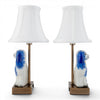 Danny's Fine Porcelain Home Decor Danny's Fine Porcelain Blue Staffordshire Dog Cordless Battery Rechargable Touch Lamp - Pair - Left