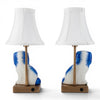Danny's Fine Porcelain Home Decor Danny's Fine Porcelain Blue Staffordshire Dog Cordless Battery Rechargable Touch Lamp - Pair - Left