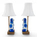 Danny's Fine Porcelain Home Decor Danny's Fine Porcelain Blue Staffordshire Dog Cordless Battery Rechargable Touch Lamp - Pair - Left
