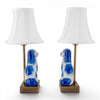 Danny's Fine Porcelain Home Decor Danny's Fine Porcelain Blue Staffordshire Dog Cordless Battery Rechargable Touch Lamp - Pair - Left