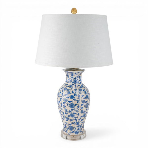 Danny's Fine Porcelain Home Decor Danny's Fine Porcelain Blue Vase Lamp-Blue Florets[2-847-17] Classic Blue Vase Lamp