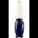 Danny's Fine Porcelain Lighting Danny's Fine Porcelain Blue Vase Lamp W/Wht Flower PAV40B