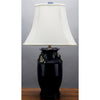Danny's Fine Porcelain Lighting Danny's Fine Porcelain Blue Vase Lamp W/Wht Flower PAV40B
