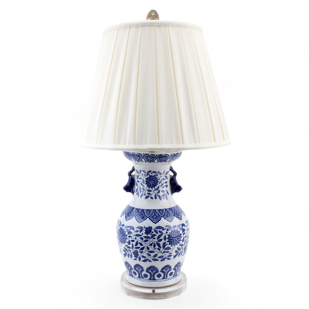 Danny's Fine Porcelain Home Decor Danny's Fine Porcelain Blue & White Acrylic Base Lamp -Floral Twig