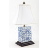 Danny's Fine Porcelain Home Decor Danny's Fine Porcelain Blue & White Box Shape Lamp-Peony