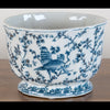 Danny's Fine Porcelain Home Decor Danny's Fine Porcelain Blue & White Floral & Bird Pattern Round Scallop Planter Real Gold