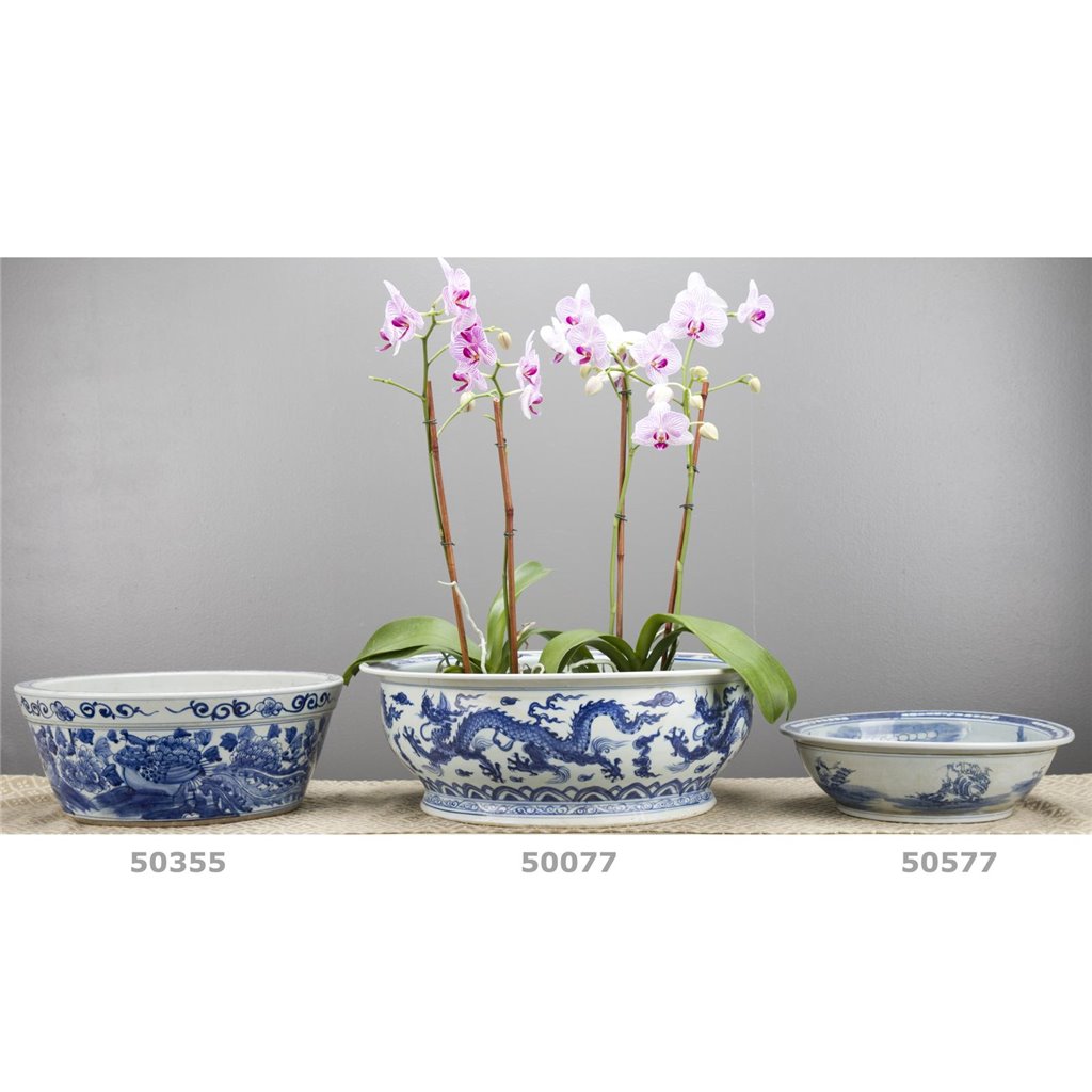 Danny's Fine Porcelain Home Decor Danny's Fine Porcelain Blue & White Lipped Basin