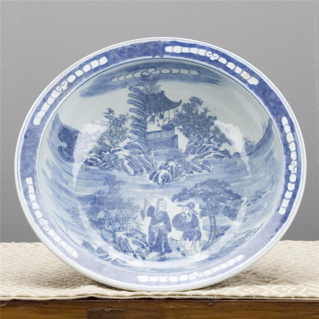 Danny's Fine Porcelain Home Decor Danny's Fine Porcelain Blue & White Lipped Basin