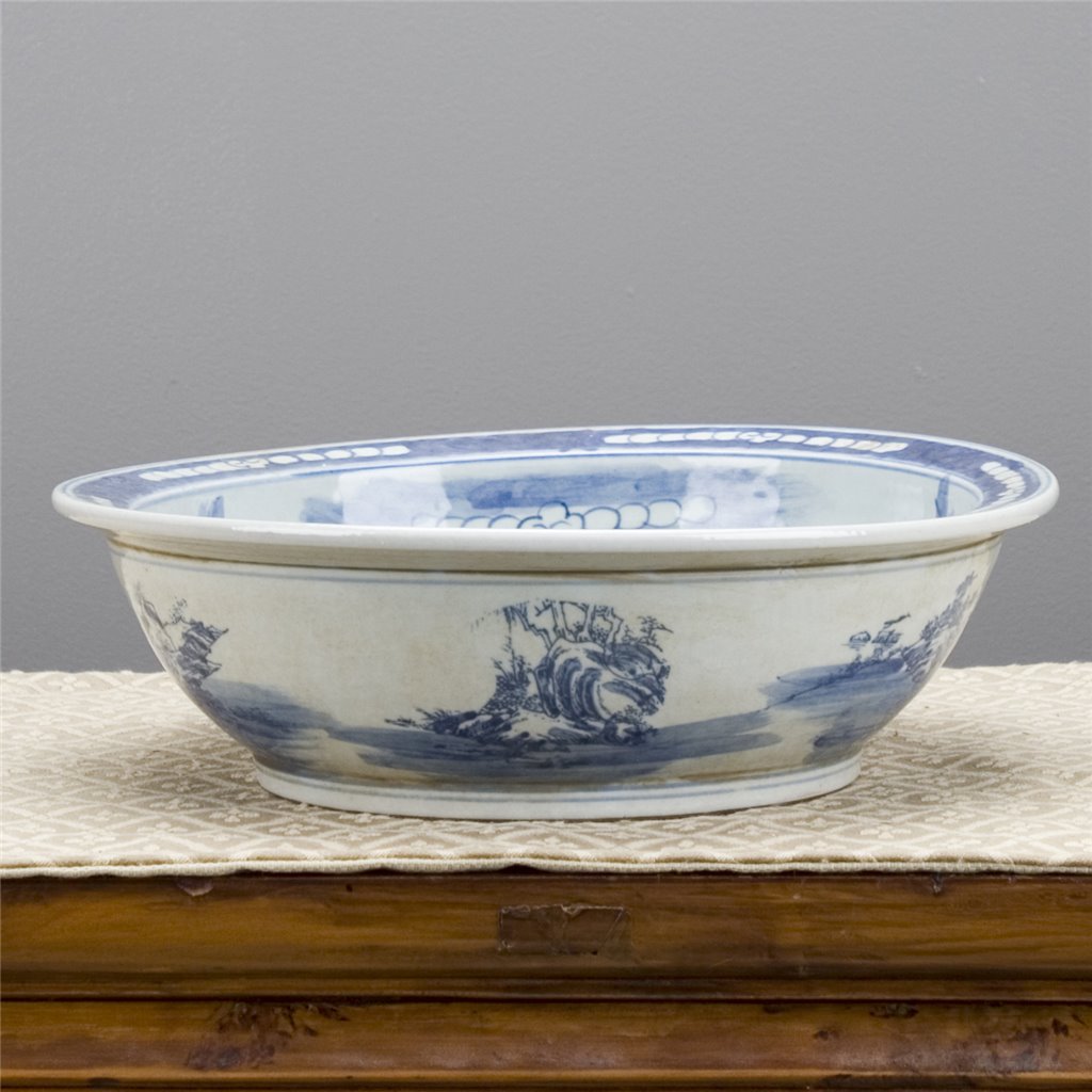 Danny's Fine Porcelain Home Decor Danny's Fine Porcelain Blue & White Lipped Basin