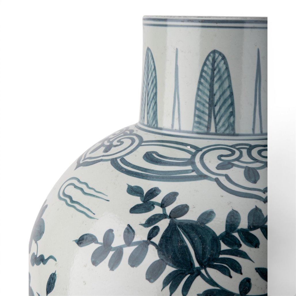 Danny's Fine Porcelain Home Decor Danny's Fine Porcelain Blue & White Porcelain Bird & Floral Vase Elevate Your Home with