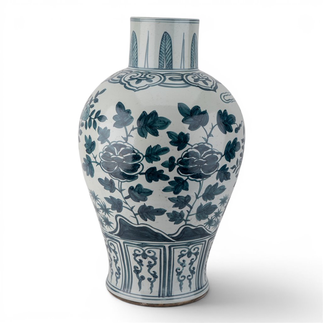 Danny's Fine Porcelain Home Decor Danny's Fine Porcelain Blue & White Porcelain Bird & Floral Vase Elevate Your Home with